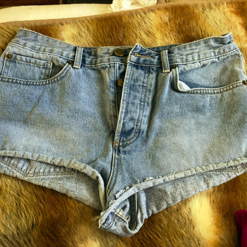 Light-medium Wash Denim Shorts